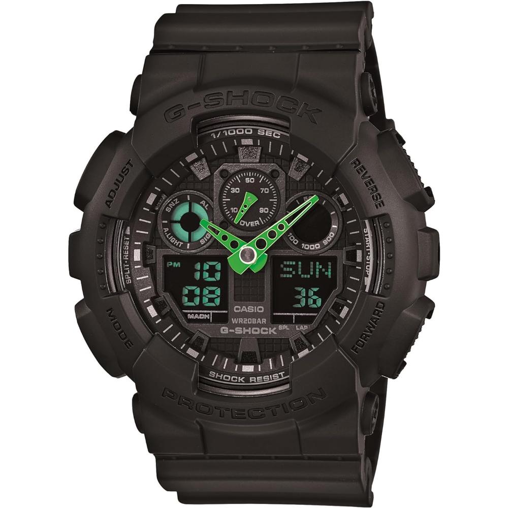 Casio G-Shock GA-100 XL Watch (Black/Green)