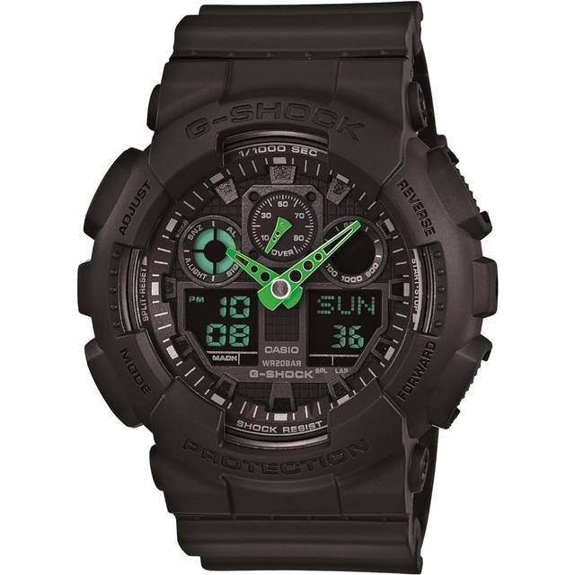 Casio G-Shock GA-100 XL Watch (Black/Green)