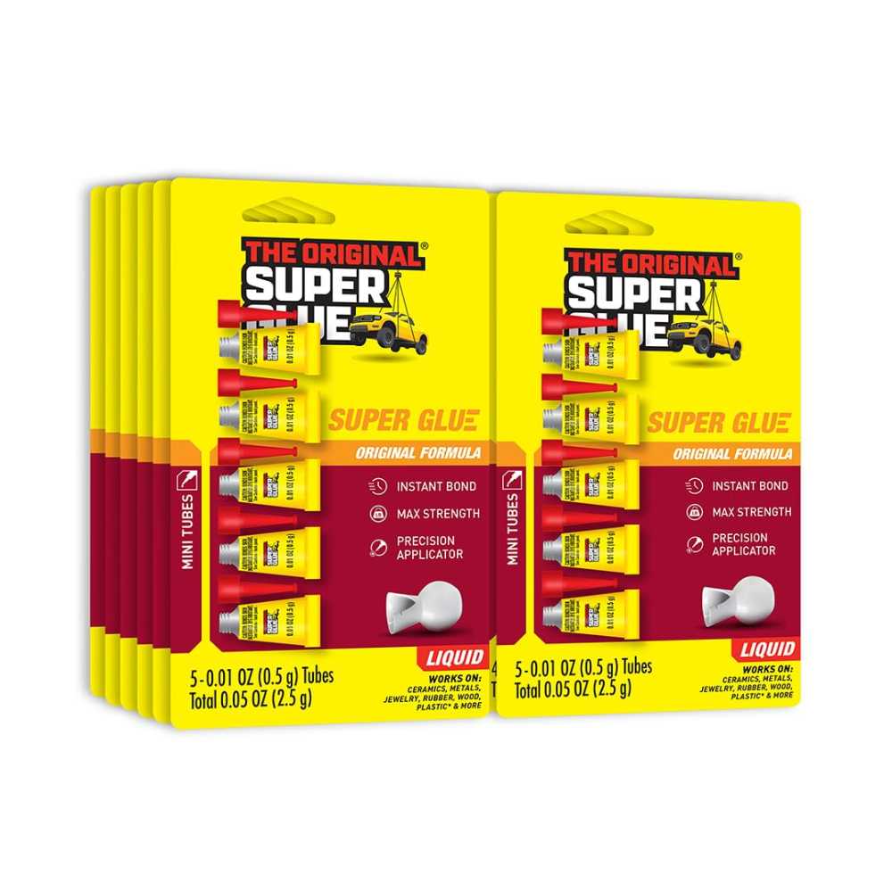 60-Pack Super Glue Mini Single Use Tubes