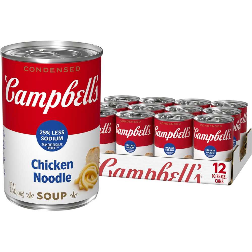 12-Pack Campbell's Condensed Chicken Noodle Soup, 10.75 oz. (25% Less Sodium)