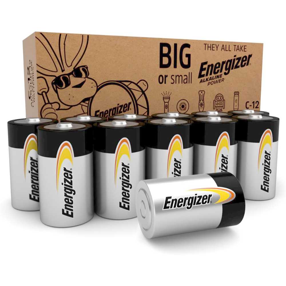 12-Pack Energizer Long-Lasting Alkaline C Batteries