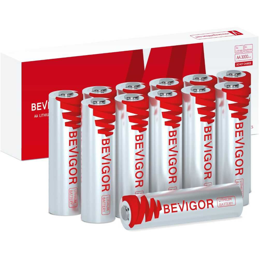 12-Pack Bevigor Lithium AA Batteries