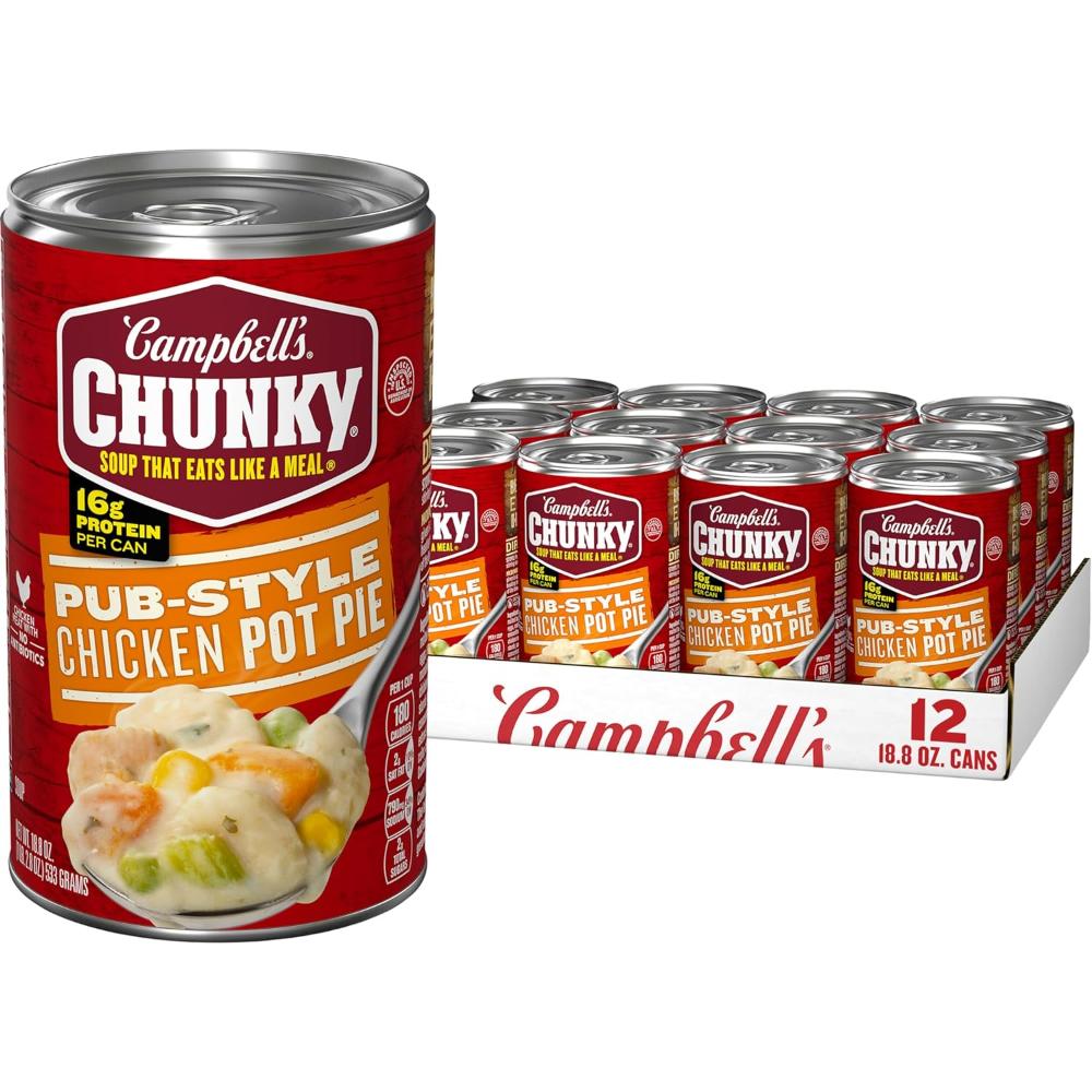 12-Pack Campbell’s Chunky Pub-Style Chicken Pot Pie Soup, 18.8 oz.