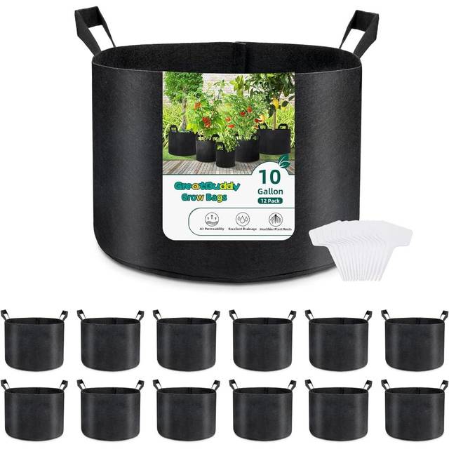 12-Pack GreatBuddy 10-Gallon Fabric Grow Bags