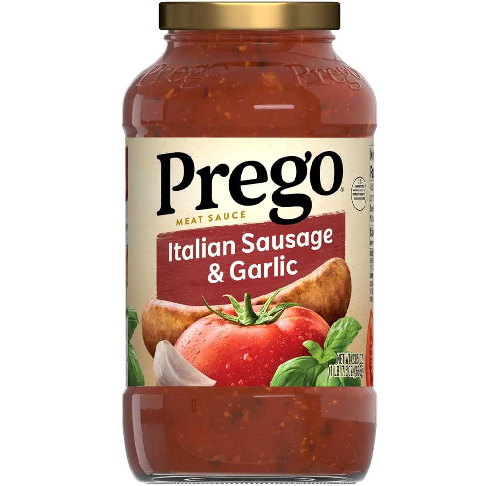 Prego Italian Sausage & Garlic Meat Sauce, 23.5 oz.
