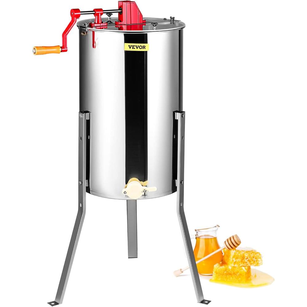 Vevor 4-Frame Stainless Steel Manual Honey Extractor