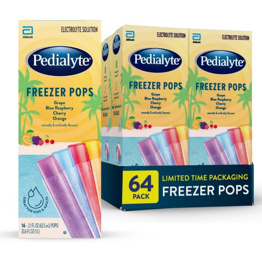 64-Pack Pedialyte Electrolyte Solution Freezer Pops