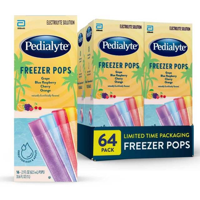 64-Pack Pedialyte Electrolyte Solution Freezer Pops