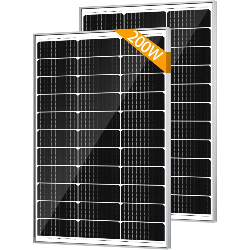 2-Pack Solperk 100W Monocrystalline Solar Panel