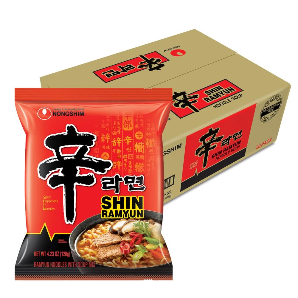 20-Pack Nongshim Shin Ramyun Noodles, 4.23 oz.