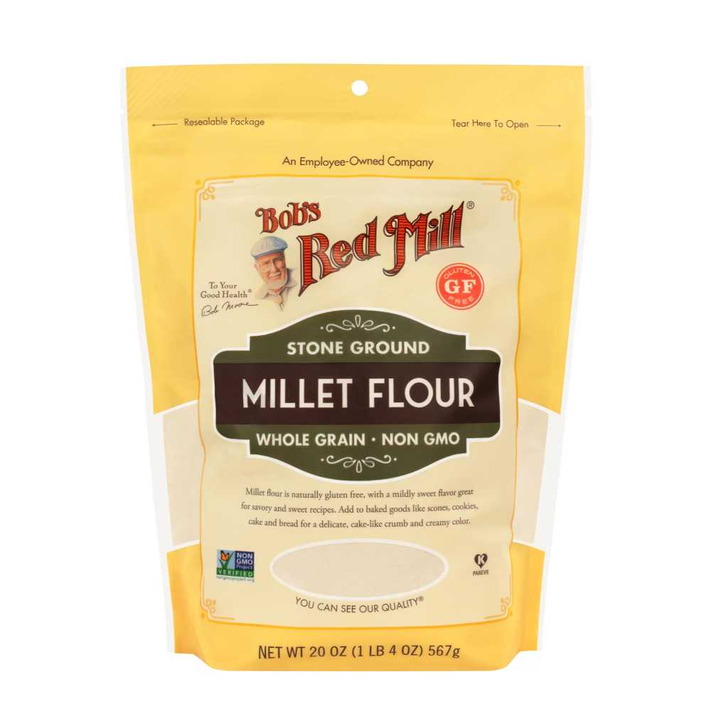 4-Pack Bob's Red Mill Stone Ground Millet Flour, 20 oz.