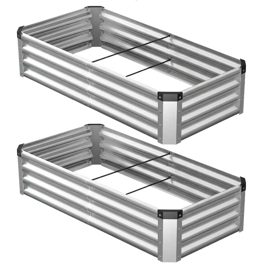 4-Pack Galvanized Raised Garden Bed (4' x 2' x 1')