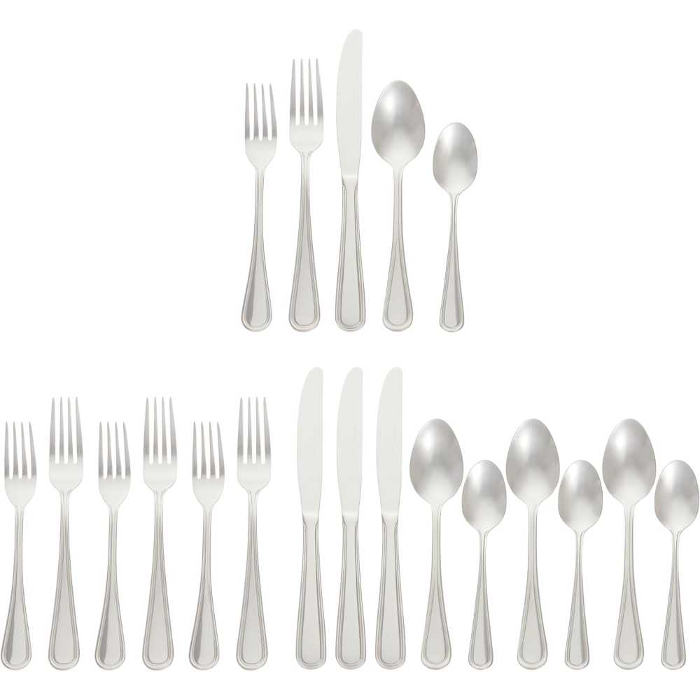 Amazon Basics 20-Piece Stainless Steel Silverware Set