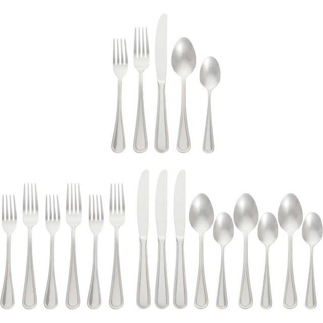 Amazon Basics 20-Piece Stainless Steel Silverware Set