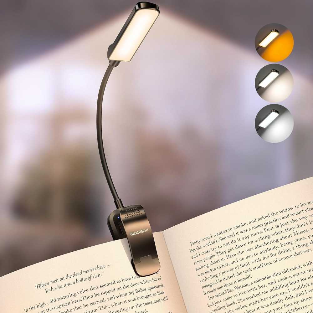 Glocusent USB-C Rechargeable 13-LED Clip-On Book Light