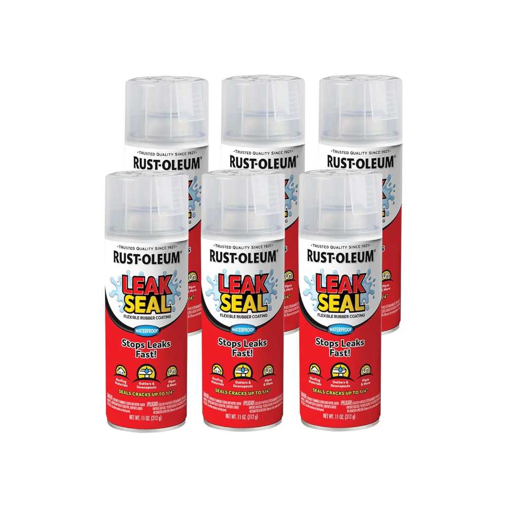 6-Pack Rust-Oleum LeakSeal Flexible Rubber Coating Spray, 11 oz. (Clear)