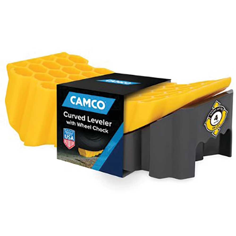 Camco Curved Camper/RV Leveler & Wheel Chock