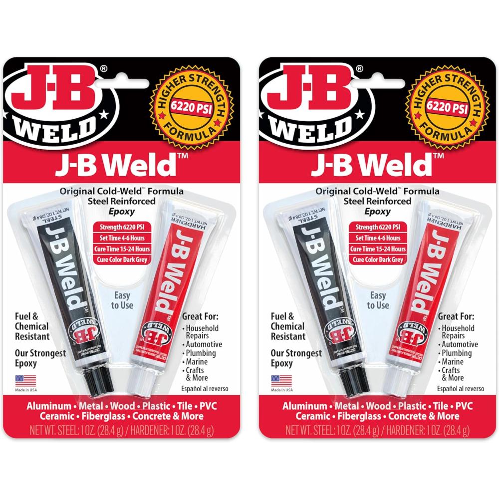 2-Pack J-B Weld Original Steel Reinforced Epoxy, 2 oz.