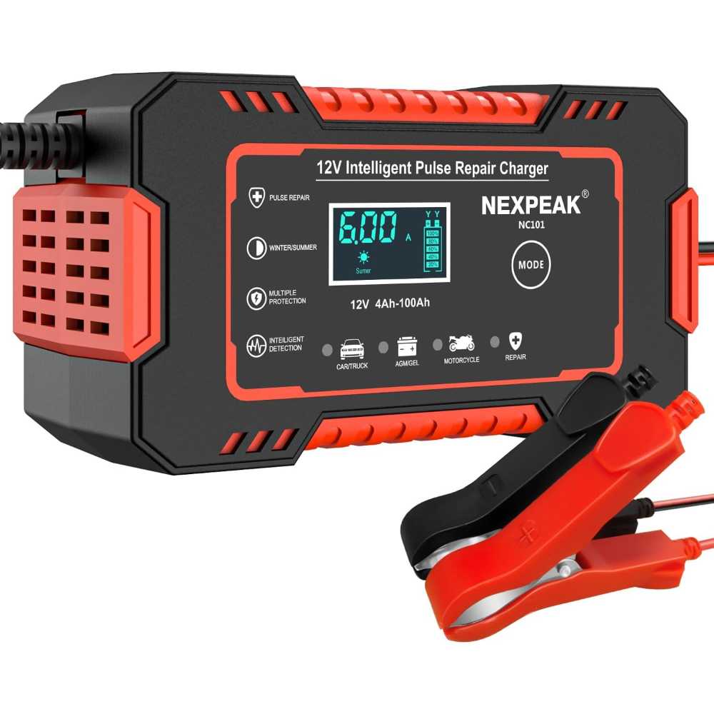Nexpeak 12V 6A Smart Battery Charger/Maintainer