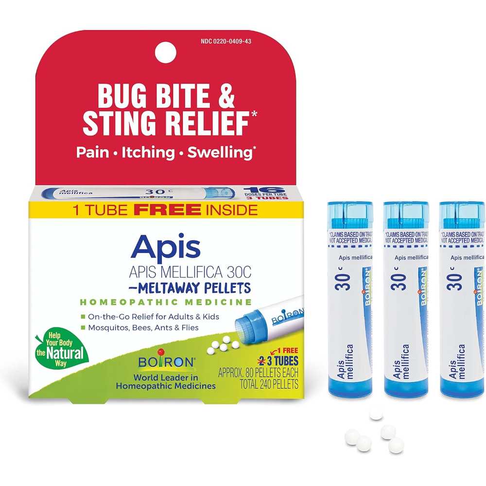 240-Pack Boiron Apis Mellifica 30C Homeopathic Bug Bite & Sting Relief Medicine