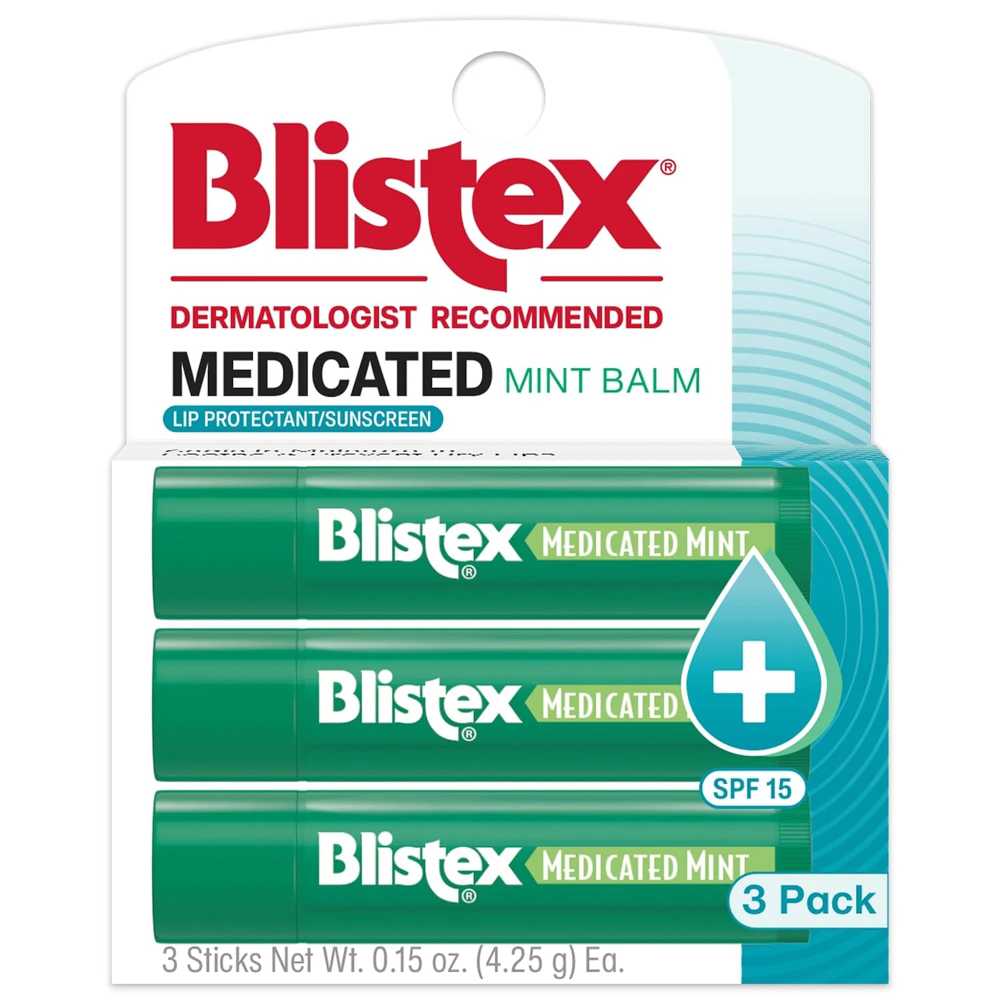 3-Pack Blistex Medicated Mint Lip Balm