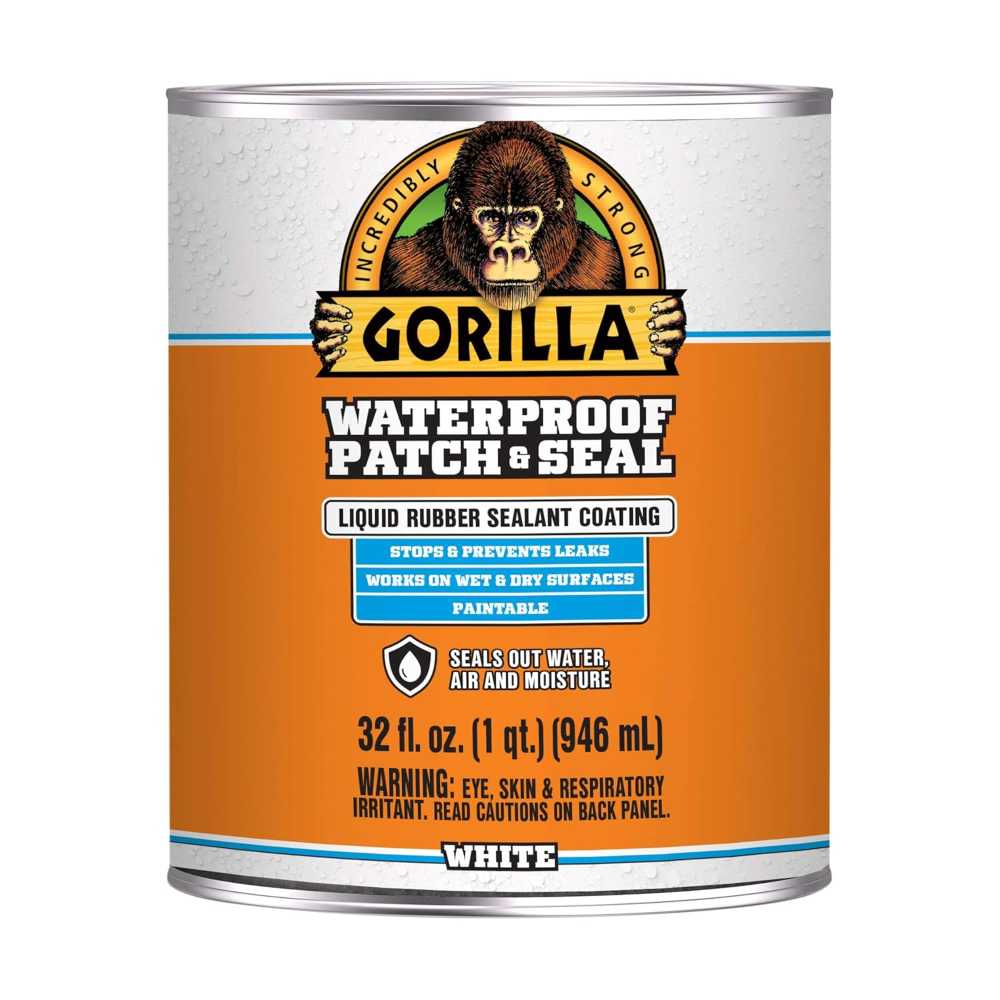 Gorilla Waterproof Patch & Seal Liquid Rubber Waterproof Sealant, 32 oz. (White)