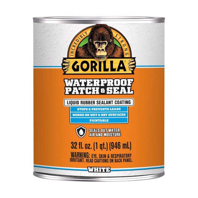 Gorilla Waterproof Patch & Seal Liquid Rubber Waterproof Sealant, 32 oz. (White)
