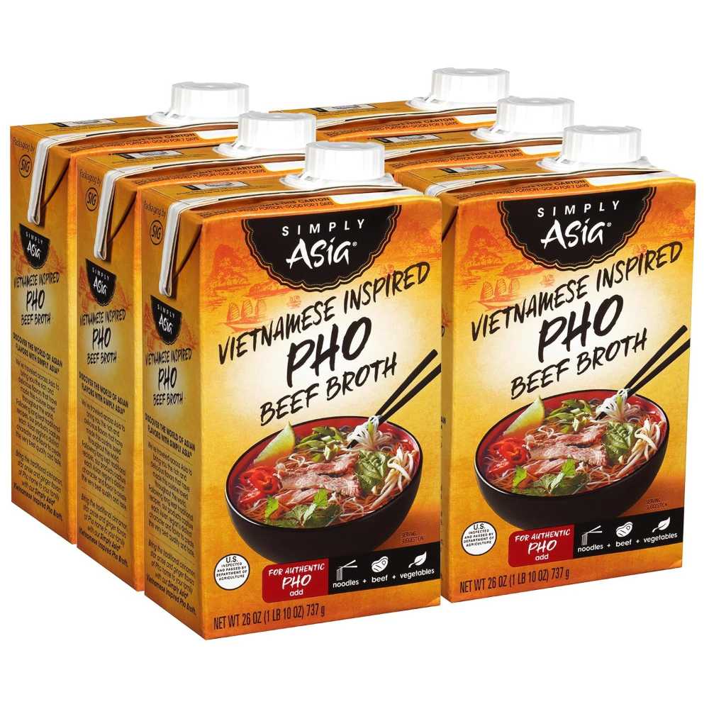 6-Pack Simply Asia Vietnamese Inspired Pho Beef Broth, 26 oz.