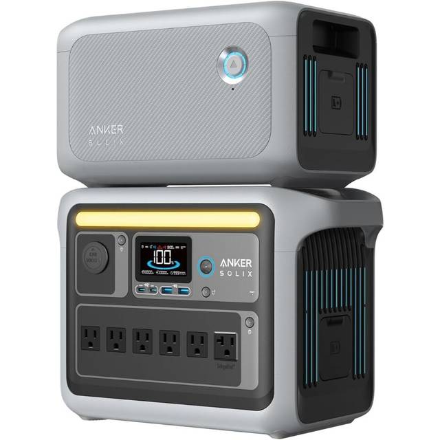 Anker SOLIX C1000 2112Wh/1800W LiFePO4 Power Station + Extra Battery