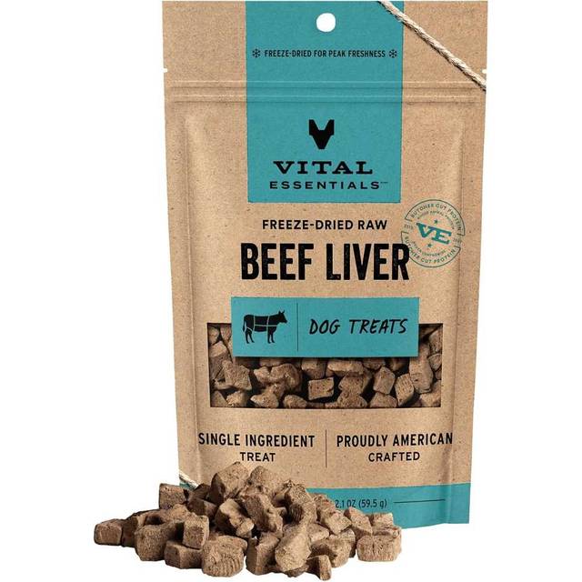 Vital Essentials Freeze Dried Raw Beef Liver Dog Treats, 2.1 oz.