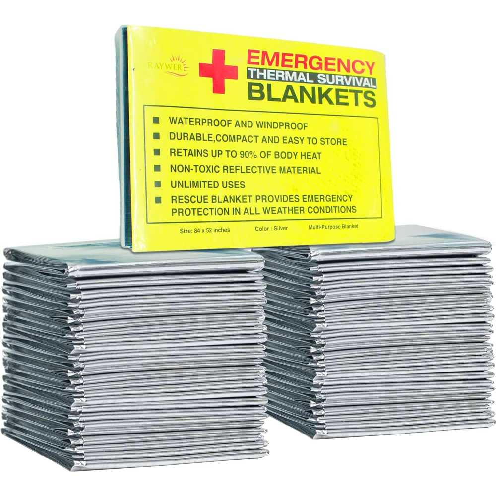10-Pack Rawyer Emergency Mylar Thermal Survival Blankets (84" x 52")