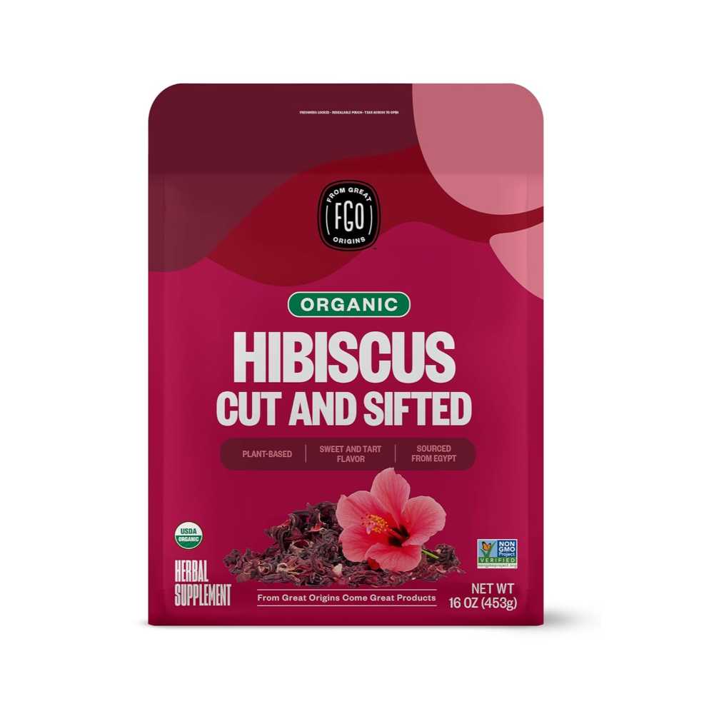 Prime: FGO Organic Hibiscus Flowers Bulk Pouch, 16 oz.