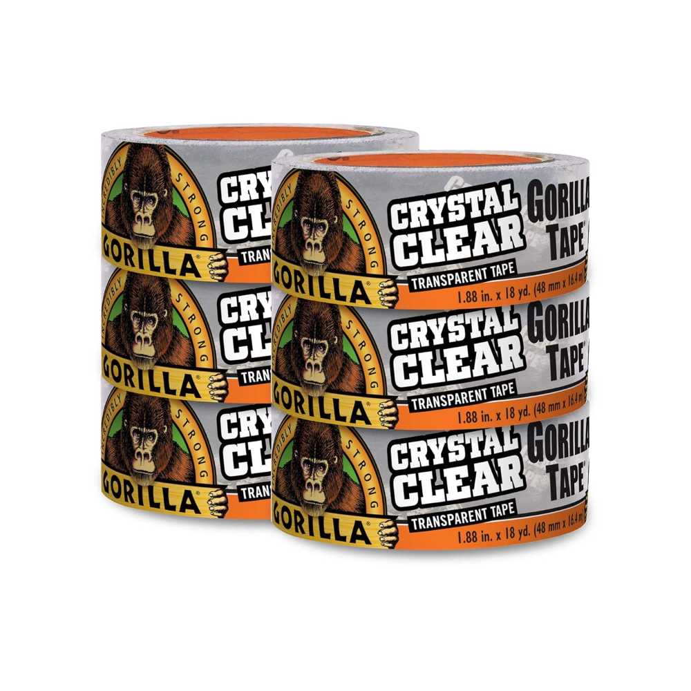 6-Pack Gorilla Crystal Clear Repair Duct Tape (1.88” x 18 yd.)