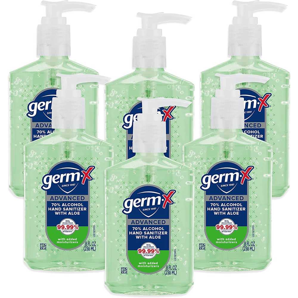 6-Pack Germ-X Advanced Hand Sanitizer w/ Aloe & Vitamin E, 8 oz.