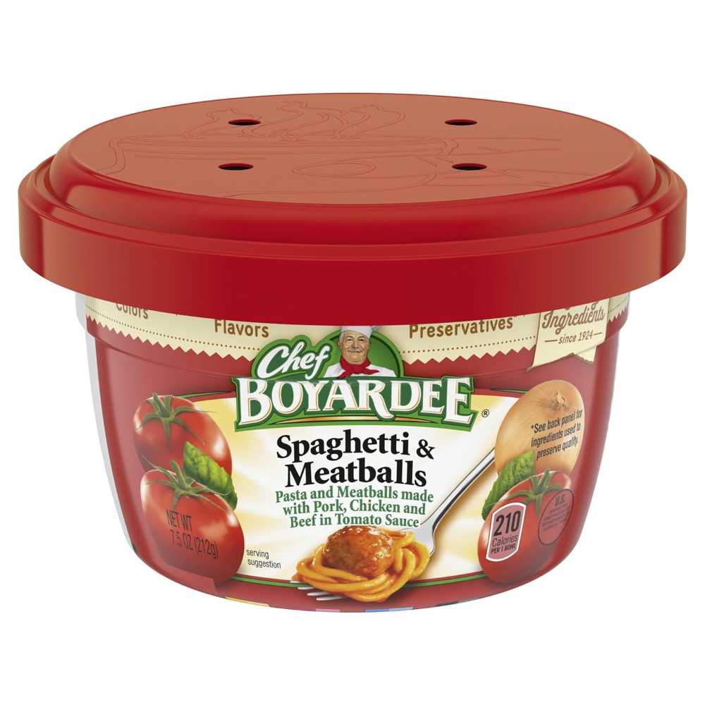 12-Pack Chef Boyardee Spaghetti & Meatballs Microwavable Bowls, 7.5 oz.