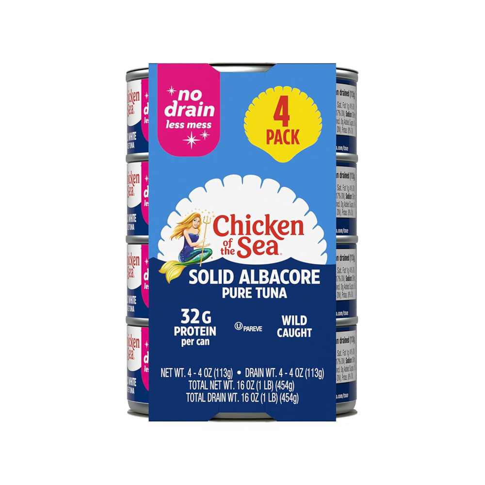 4-Pack Chicken of the Sea Solid No-Drain White Albacore Tuna, 4 oz.