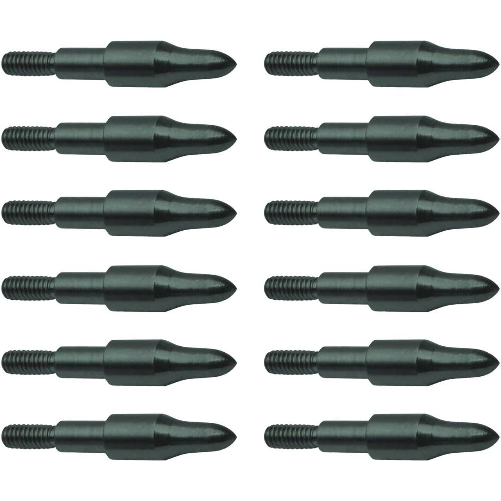 12-Pack New Archery Products 3D Point Field Tips (9/32", 125 Grain)