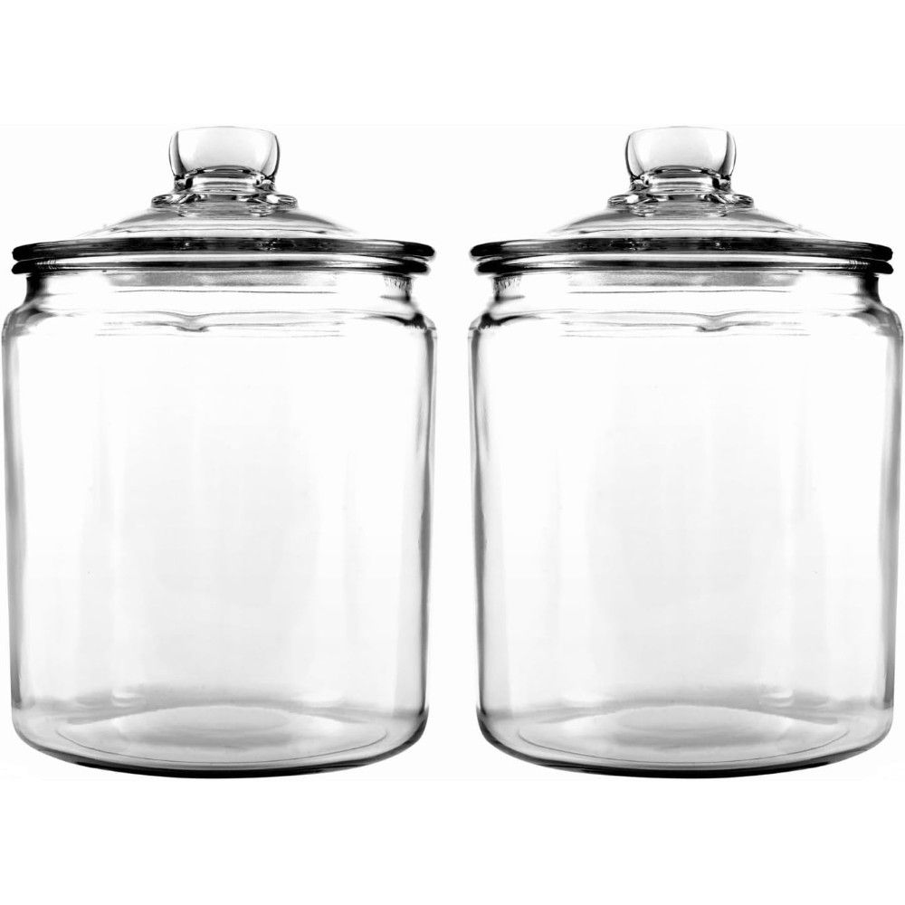2-Pack Anchor Hocking 1/2 Gallon Heritage Hill Glass Jar w/ Lid