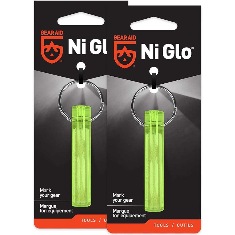 2-Pack GEAR AID Ni Glo 2” UV Rechargeable Glowing Gear Marker