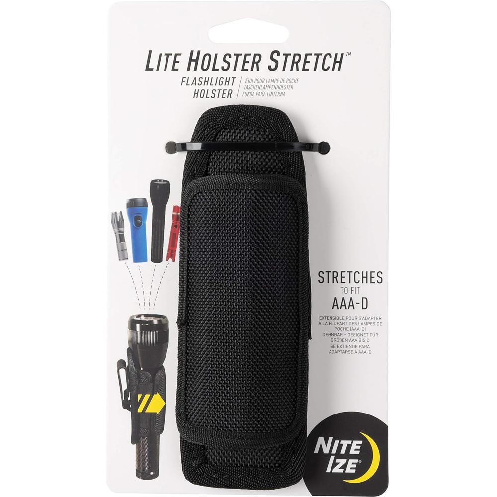 Nite Ize Lite Holster Stretch Universal Flashlight Holster w/ 360° Rotating Flex Clip