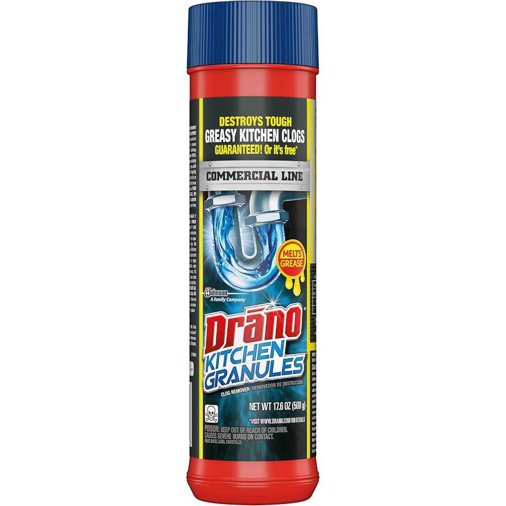 Drano Kitchen Granules Drain Clog Remover & Cleaner, 17.6 oz.
