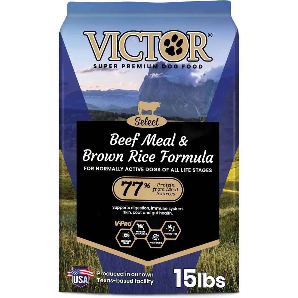 Victor Super Premium Dry Dog Food, 15 lb. (Beef Meal & Brown Rice)
