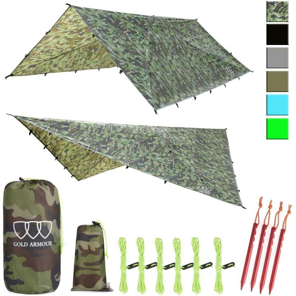 Gold Armour Camoflauge Hammock Rainfly Tarp (10' x 8')