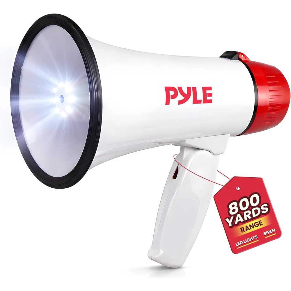 Pyle 30W Megaphone w/ LED Lights + Siren