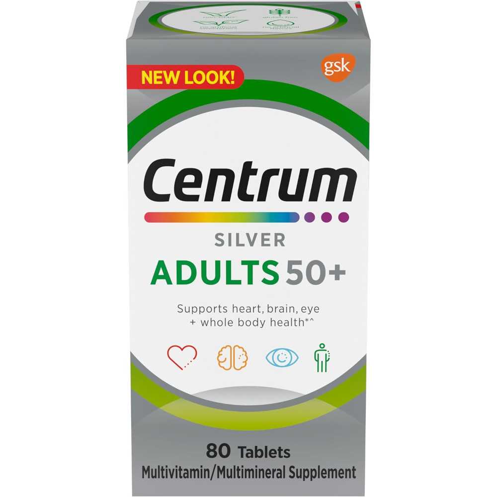 80-Pack Centrum Silver Adult 50+ Multivitamin/Multimineral Supplement Tablet