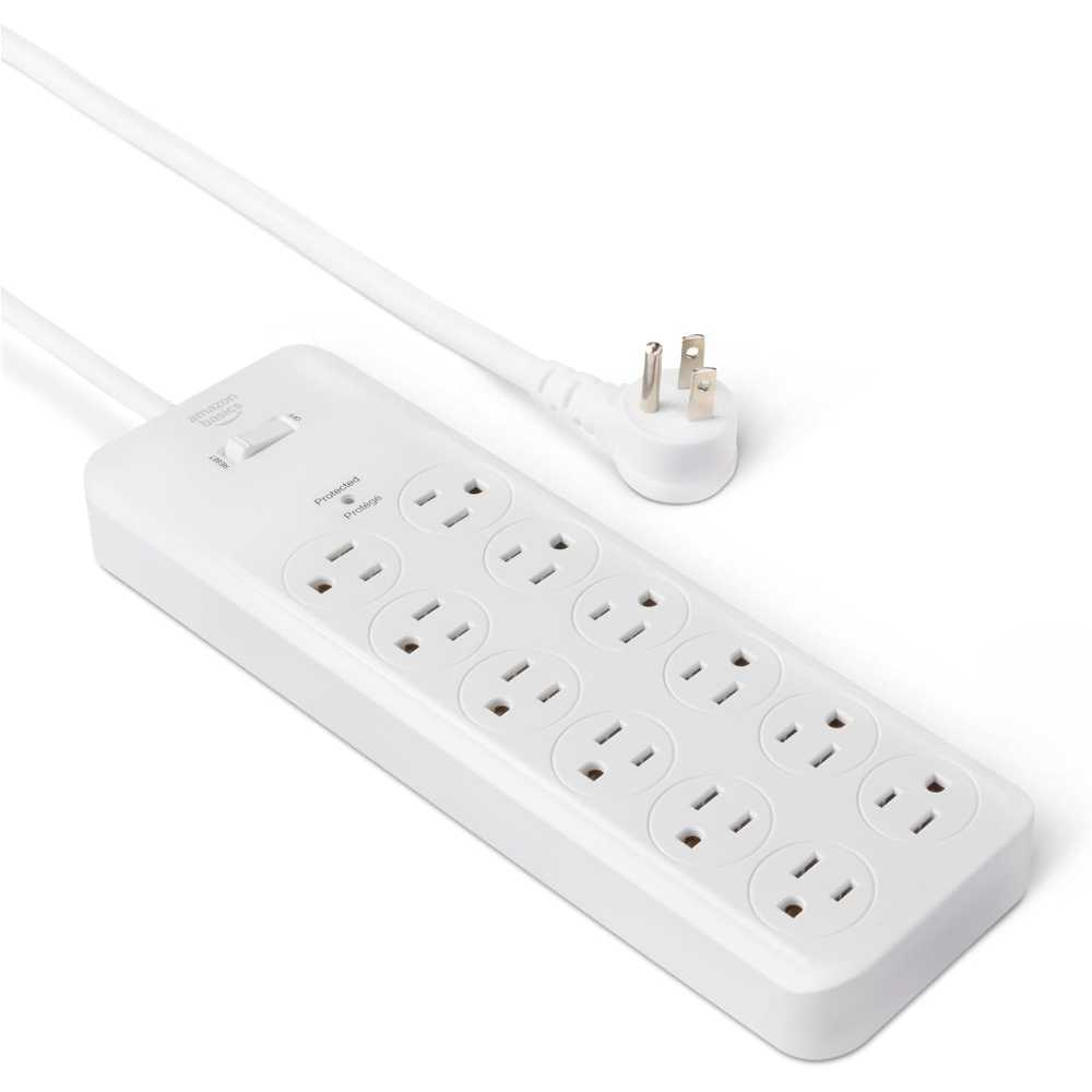 Amazon Basics 12-Outlet 4000J Surge Protector w/ 8' Cord