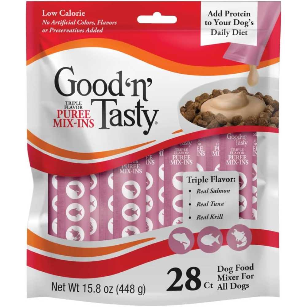 28-Pack Good 'n' Tasty Dog Food Topper Treats (Salmon, Tuna & Krill)