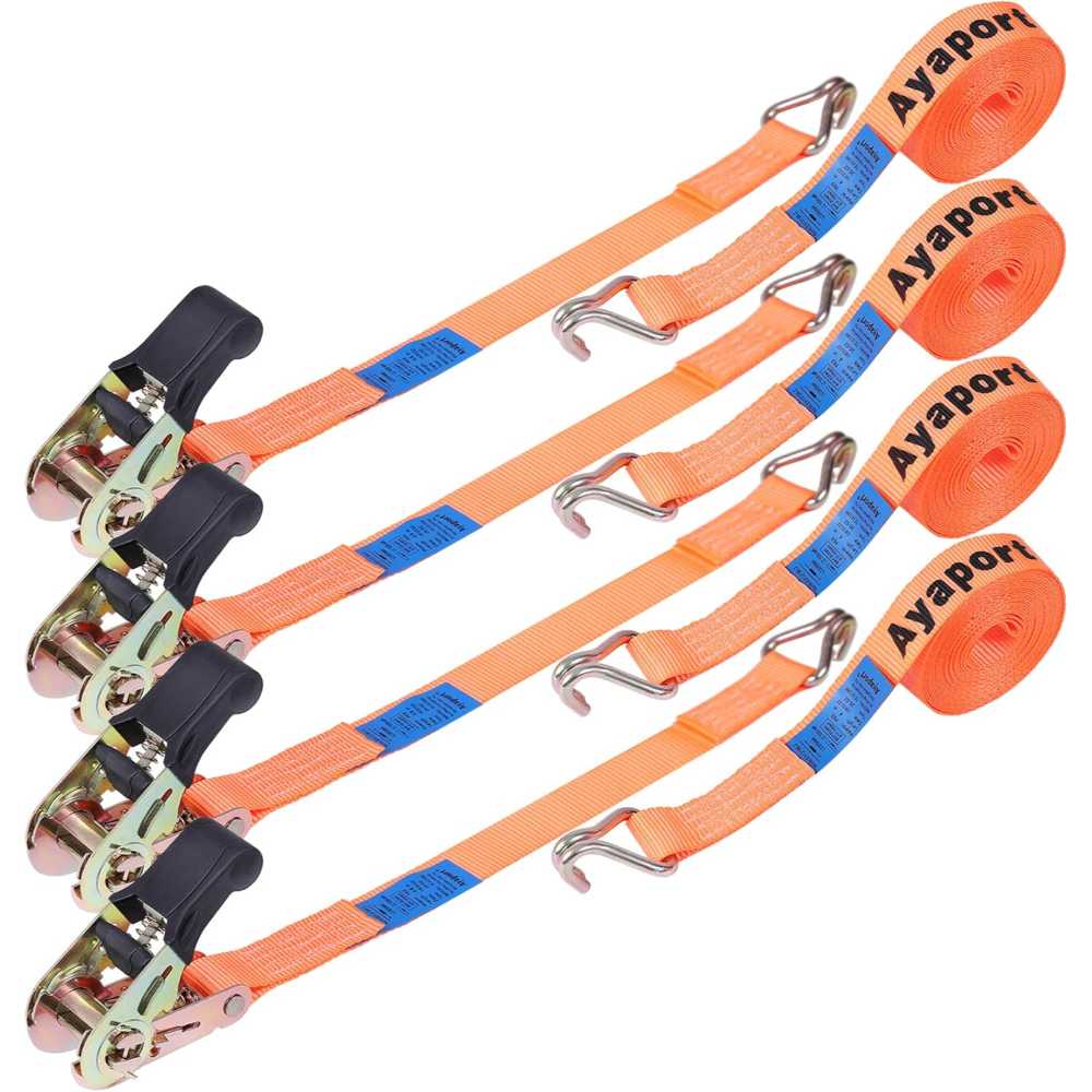 4-Pack Ayaport 14.7' Ratchet Tie Downs Straps