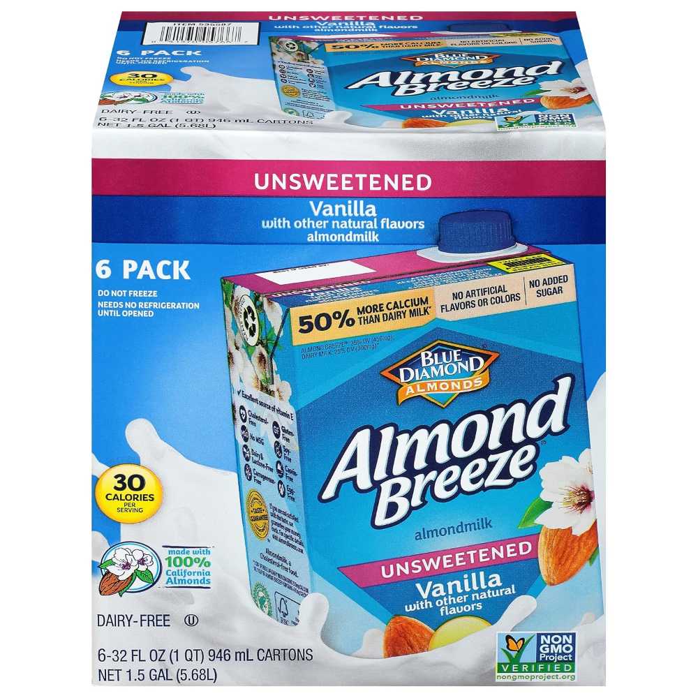 6-Pack Almond Breeze Unsweetened Vanilla Almondmilk, 32 oz. ($1.66/Each)