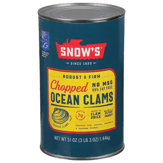 Snow's Ocean Chopped Clams Canned, 51 oz.